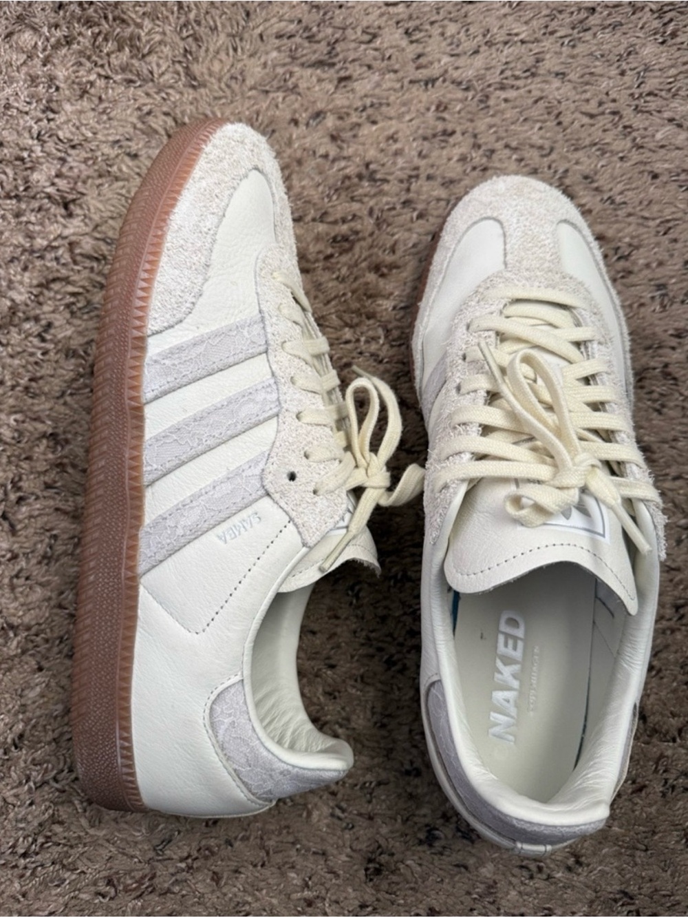 adidas x Naked Copenhagen Samba OG Lace Cream White Off White Sneaker JI3993 W10 - Picture 3 of 16